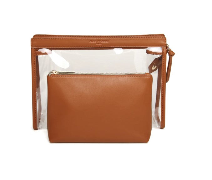 Tan make up bag set