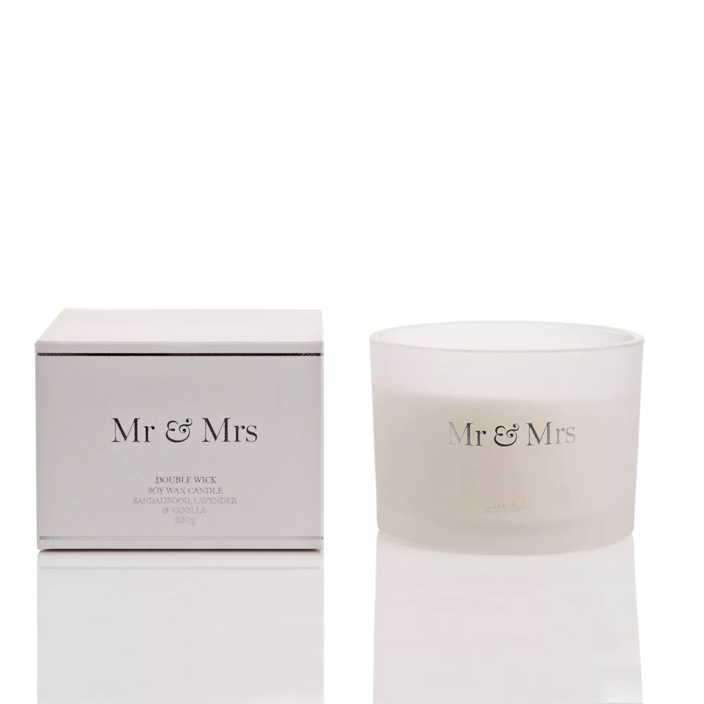 Amore 330g Double Wick Candle "Mr & Mrs"