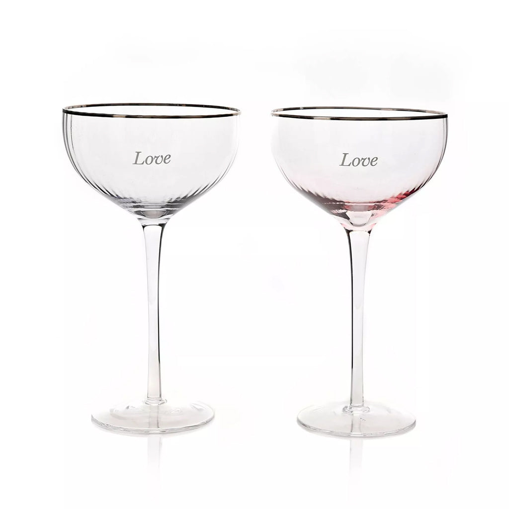 Amore Set of 2 Coupe Glasses - Love