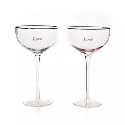 Amore Set of 2 Coupe Glasses - Love