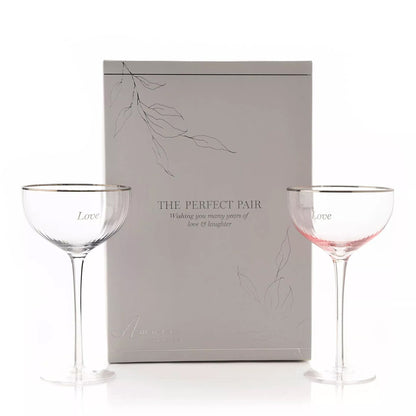 Amore Set of 2 Coupe Glasses - Love