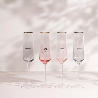 Amore Set of 2 Flute Glasses - 40th Anniversary