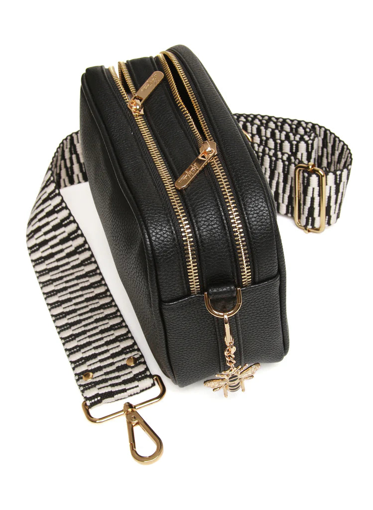 Black Soho duel compartment camera cross body bag
