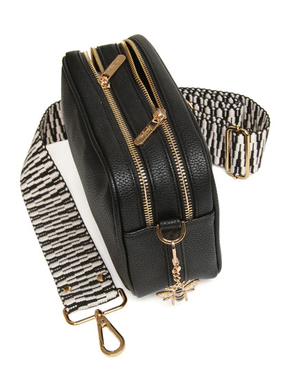 Black Soho duel compartment camera cross body bag