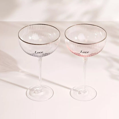 Amore Set of 2 Coupe Glasses - Love