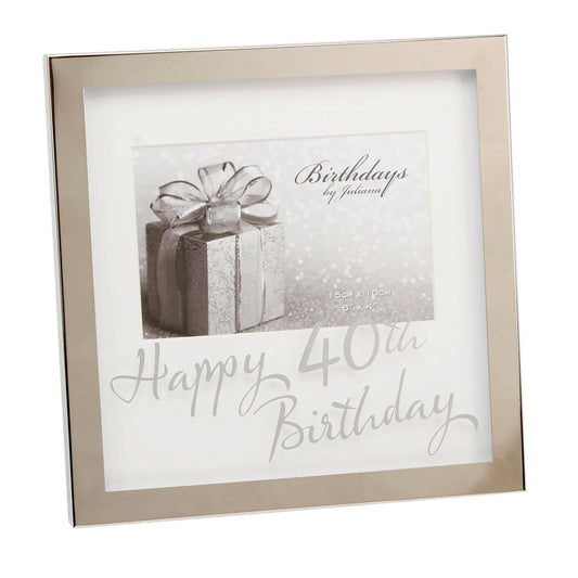 Milestones Box Frame 6 x 4 Mirror Print - 40th