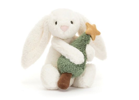Bashful bunny with Christmas Tree