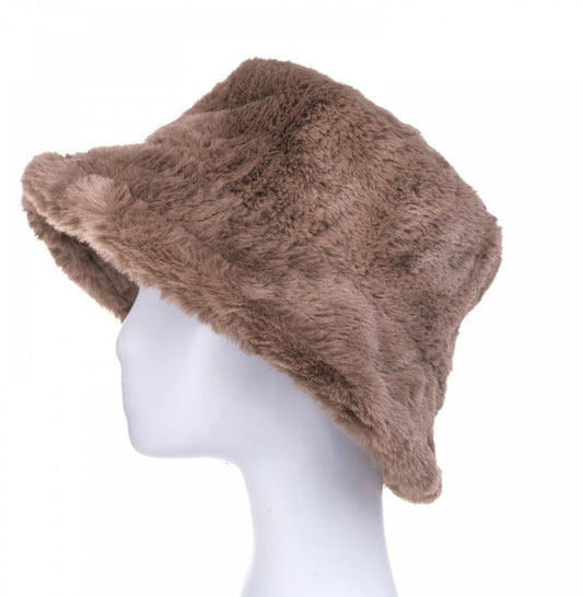 Park Lane Faux Fur Hat in Cappuccino
