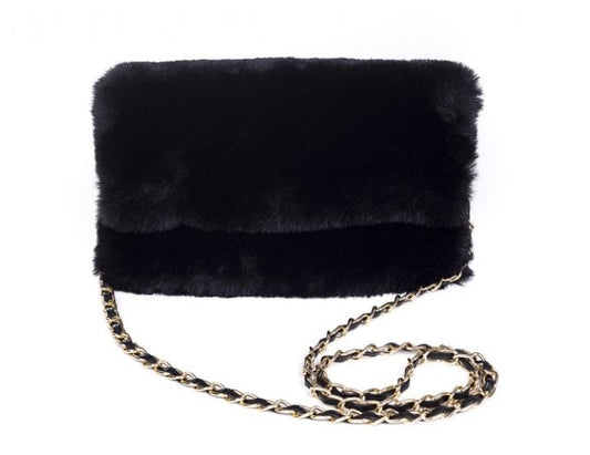 Park Lane Faux Fur Chain bag in black